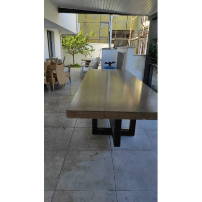 Lightweight Concrete Rectangular Dining Table 39x102 - Industrial Modern Contemporary