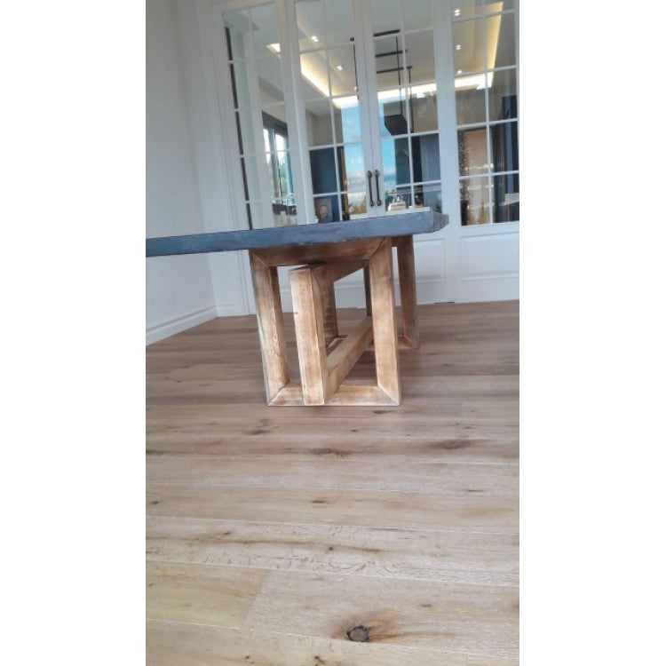 Lightweight Concrete Rectangular Dining Table - Contemporary Industrial Style 39x86.5
