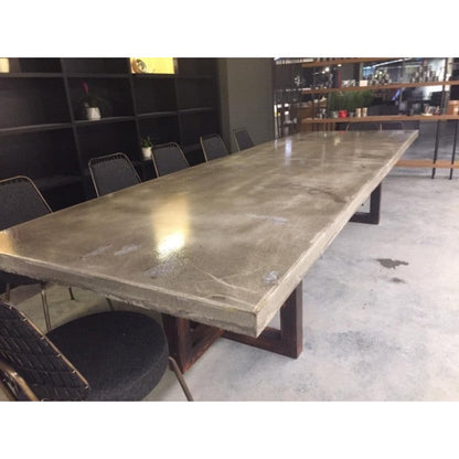 Lightweight Concrete Rectangular Dining Table 39x79 Handcrafted with Glass Fiber Reinforced