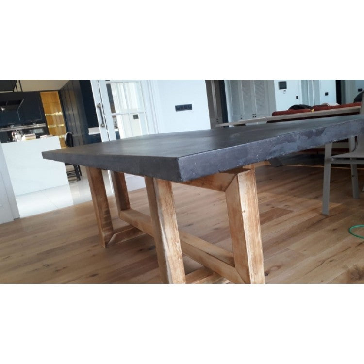 Lightweight Concrete Rectangular Dining Table 47x142 - Industrial