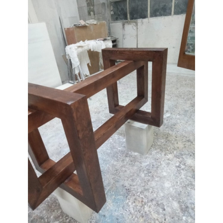 Lightweight Concrete Rectangular Dining Table Modern Industrial 35.5 x 71 inches