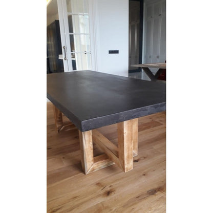 Lightweight Concrete Rectangular Dining Table 39x79 Handcrafted with Glass Fiber Reinforced