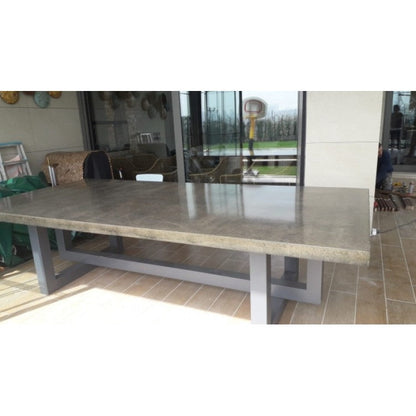 Lightweight Concrete Rectangular Dining Table 47 by 138 Inches Modern Industrial