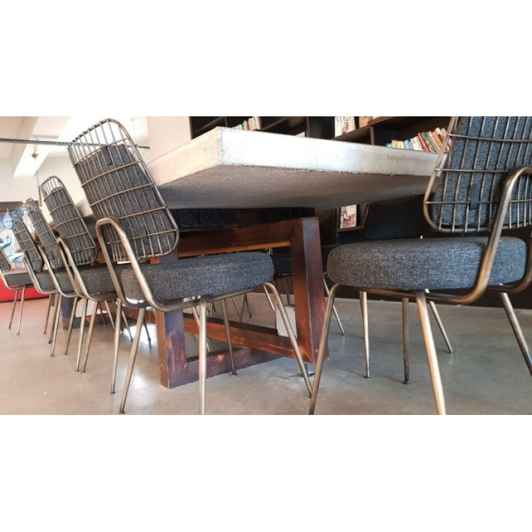 Lightweight Concrete Rectangular Dining Table 39x79 Handcrafted with Glass Fiber Reinforced
