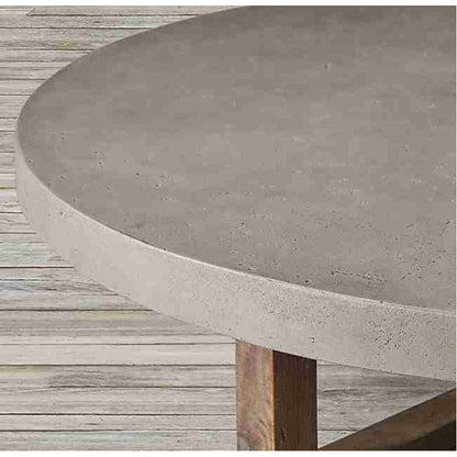 Lightweight GFRC Concrete Round Coffee Table - Modern Industrial Design 20x16 Inch