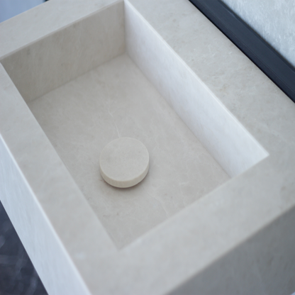 Light Pearl Marble Sink - Handcrafted Premium Artisan Finish