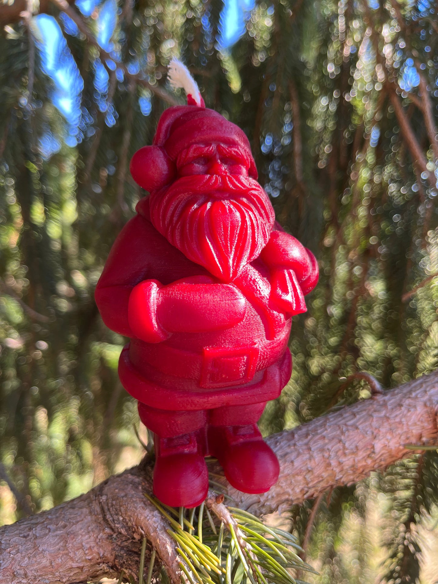 Big Red Beeswax Santa Candle