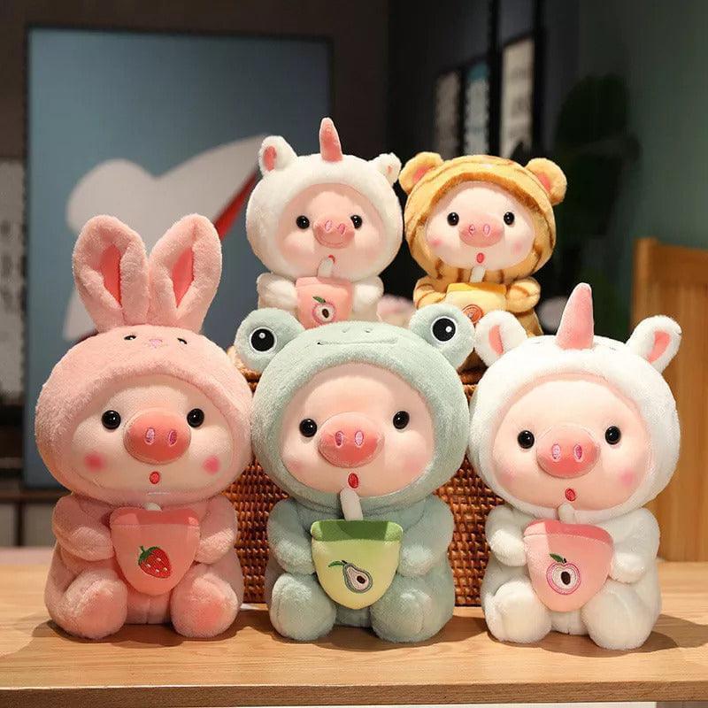 Boba Pig Stuffed Animal Soft Plushie Gift for Girls & Boys