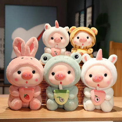 Boba Pig Stuffed Animal Soft Plushie Gift for Girls & Boys