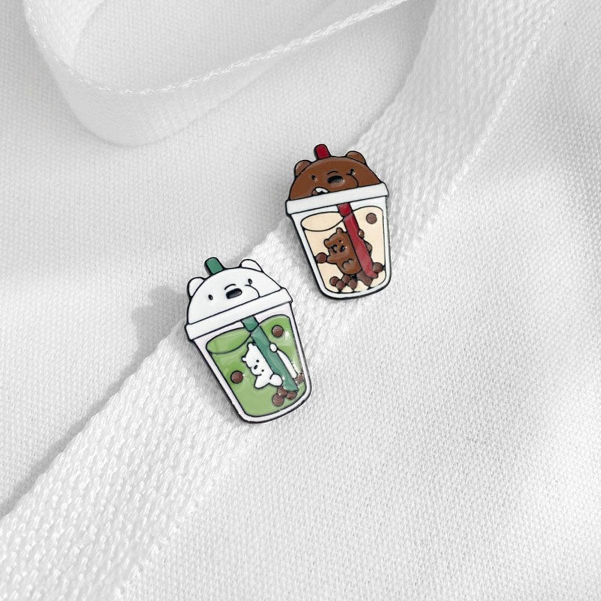 Fun Boba Drink Enamel Pin – Cup Shaped Pin for Collectors