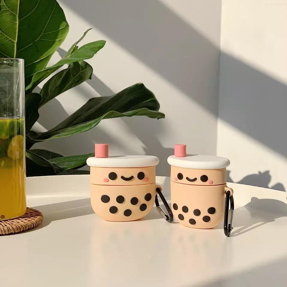 Soft Boba Tea AirPods Cover – For 1, 2, 3, or Pro with Keyring