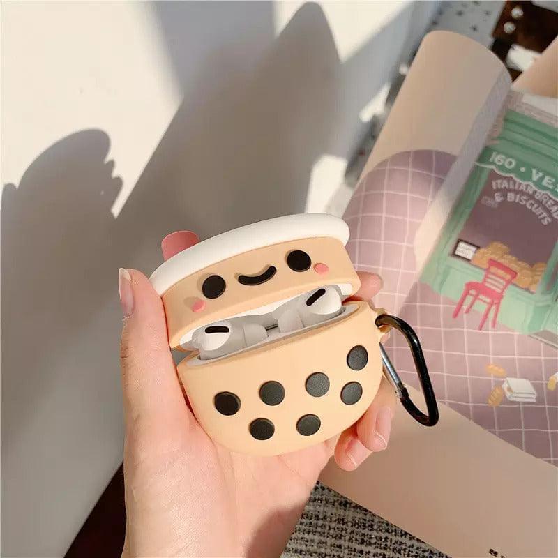 Soft Boba Tea AirPods Cover – For 1, 2, 3, or Pro with Keyring