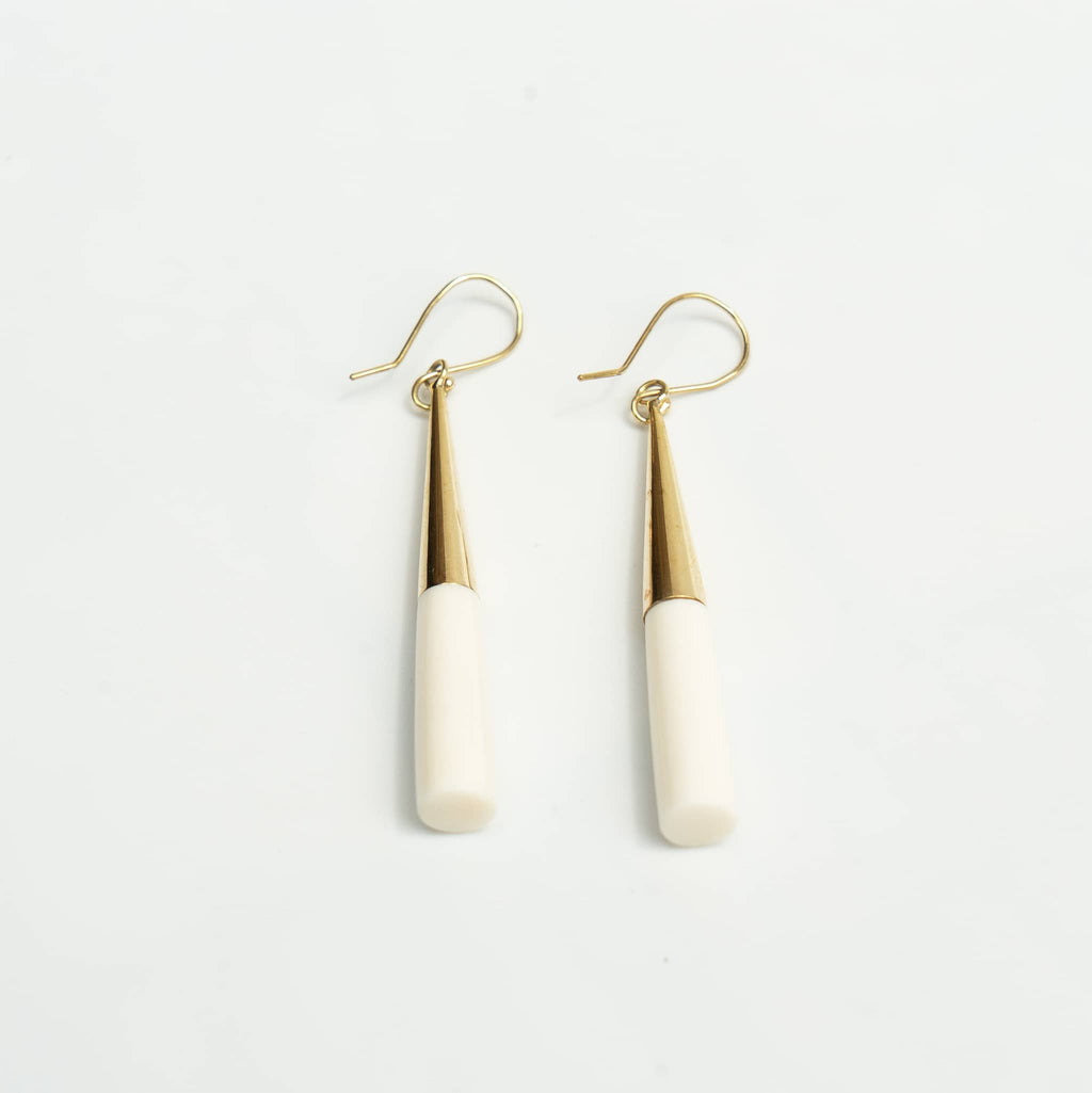 Brass & Horn Drop Hook Earrings | Lulu
