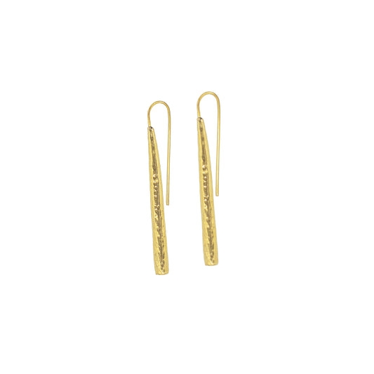 Long Bar Brass Drop Earrings for Women | Moja