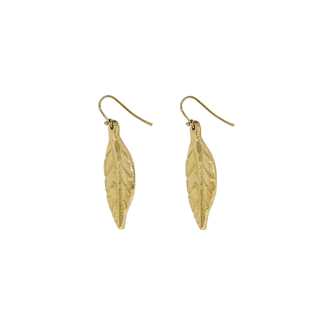 Brass Palm Leaf Earrings for Women - Tawi