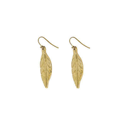 Brass Palm Leaf Earrings for Women - Tawi