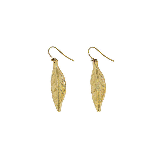 Brass Palm Leaf Earrings for Women - Tawi