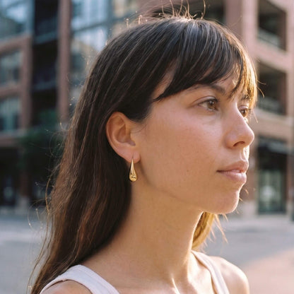 Solid Brass Teardrop Drop Earrings | Sana