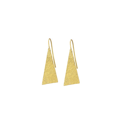 Solid Triangle Brass Drop Earrings | Ziwa