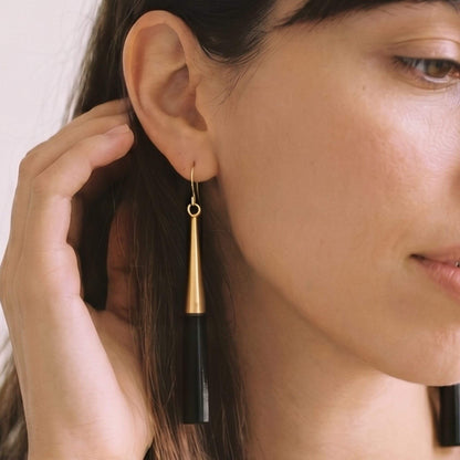 Brass & Horn Drop Hook Earrings | Lulu