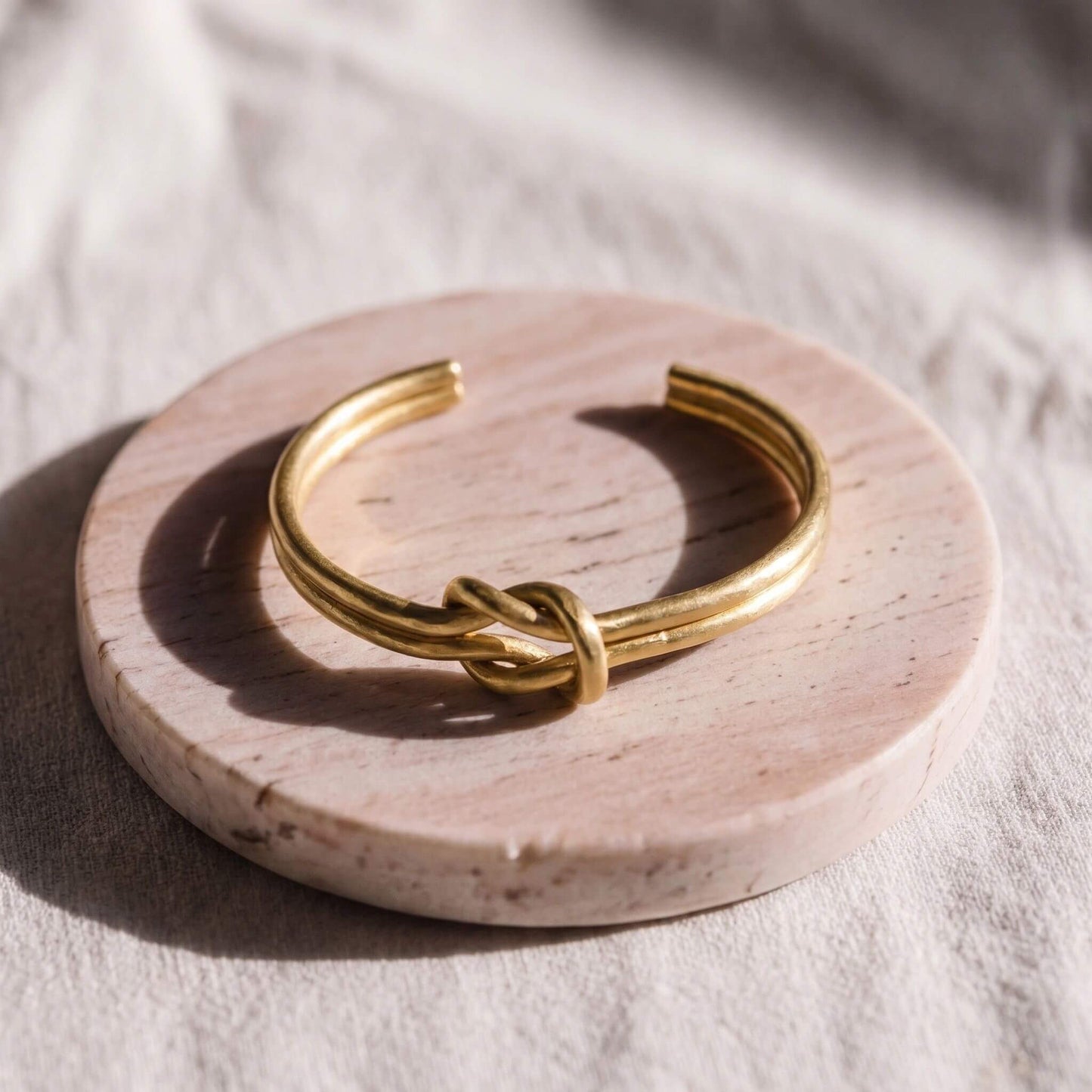 Lovers Knot Brass Cuff Bracelet | Mapenzi