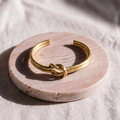 Lovers Knot Brass Cuff Bracelet | Mapenzi