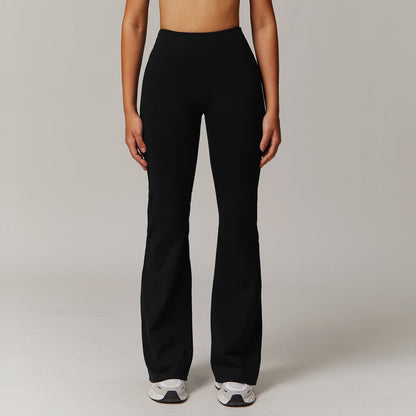 Women's High-Waist Flared Fitness Pants – Running Sport Trousers