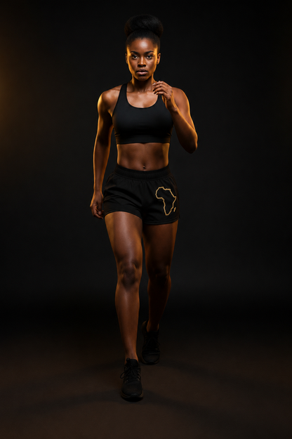 Africa Black & Gold Women's Shorts