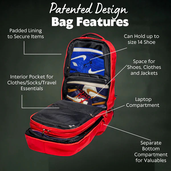 Red Polyester Carry-On Patented Backpack (Only 300 Made)