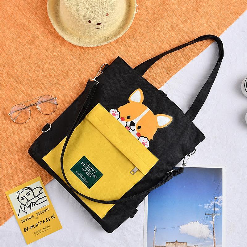 Cute Shiba Inu Tote Bag – Canvas Crossbody Bag for Dog Lovers