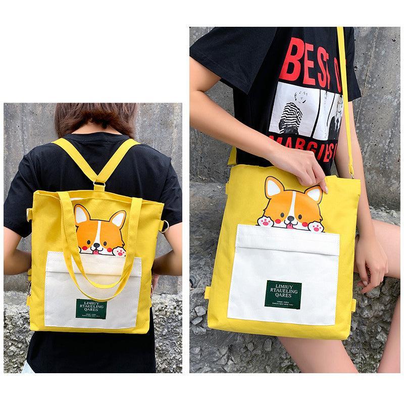 Cute Shiba Inu Tote Bag – Canvas Crossbody Bag for Dog Lovers