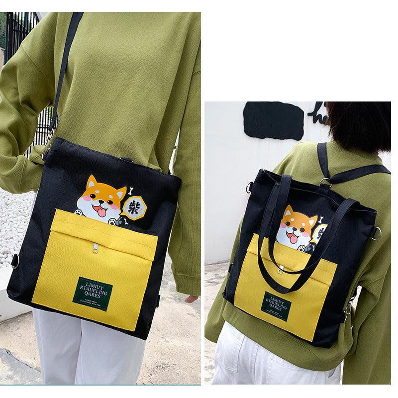 Cute Shiba Inu Tote Bag – Canvas Crossbody Bag for Dog Lovers