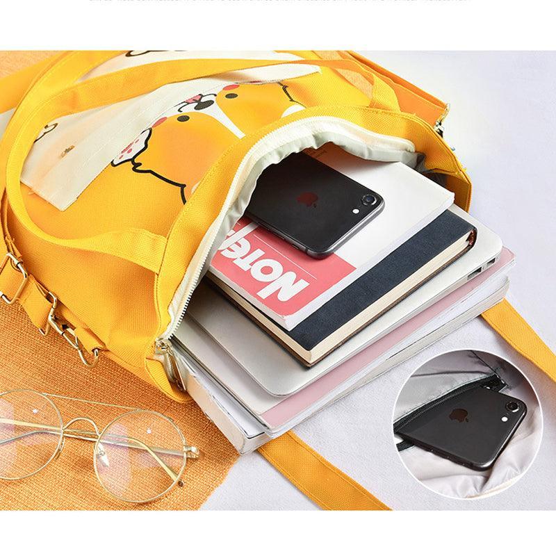 Cute Shiba Inu Tote Bag – Canvas Crossbody Bag for Dog Lovers