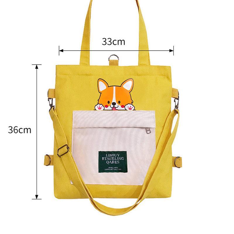 Cute Shiba Inu Tote Bag – Canvas Crossbody Bag for Dog Lovers