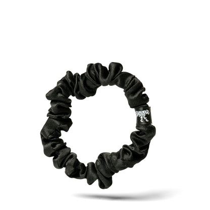 Organic Silk Small Scrunchie Onyx Black