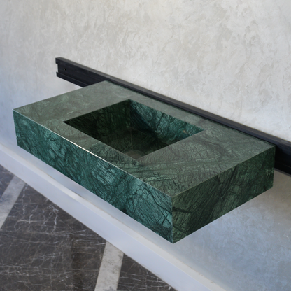 Handcrafted Verde Guatemala Marble Sink - Custom Design Bathroom and Kitchen