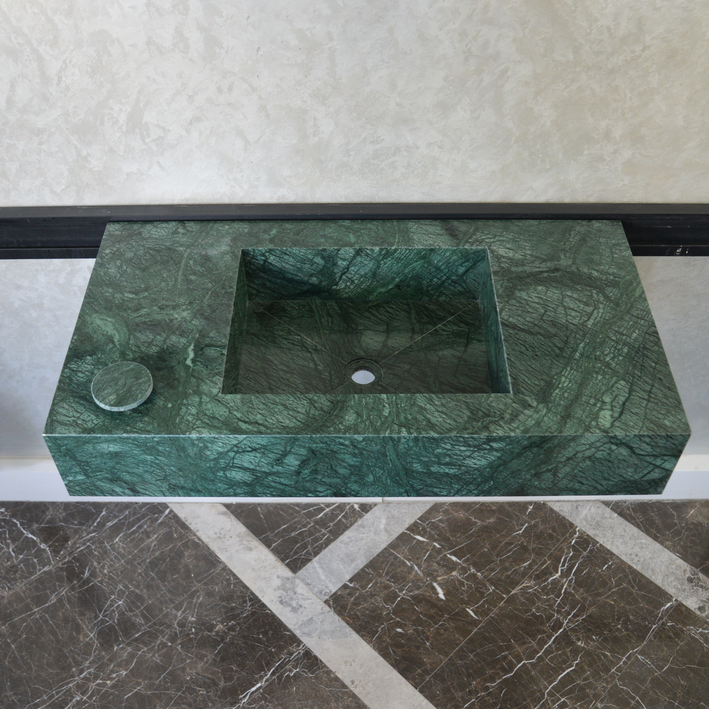 Handcrafted Verde Guatemala Marble Sink - Custom Design Bathroom and Kitchen