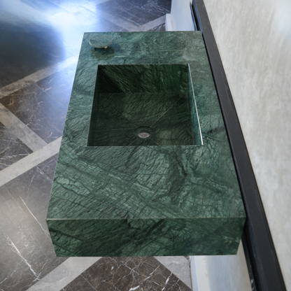 Handcrafted Verde Guatemala Marble Sink - Custom Design Bathroom and Kitchen