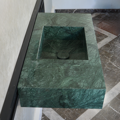 Handcrafted Verde Guatemala Marble Sink - Custom Design Bathroom and Kitchen