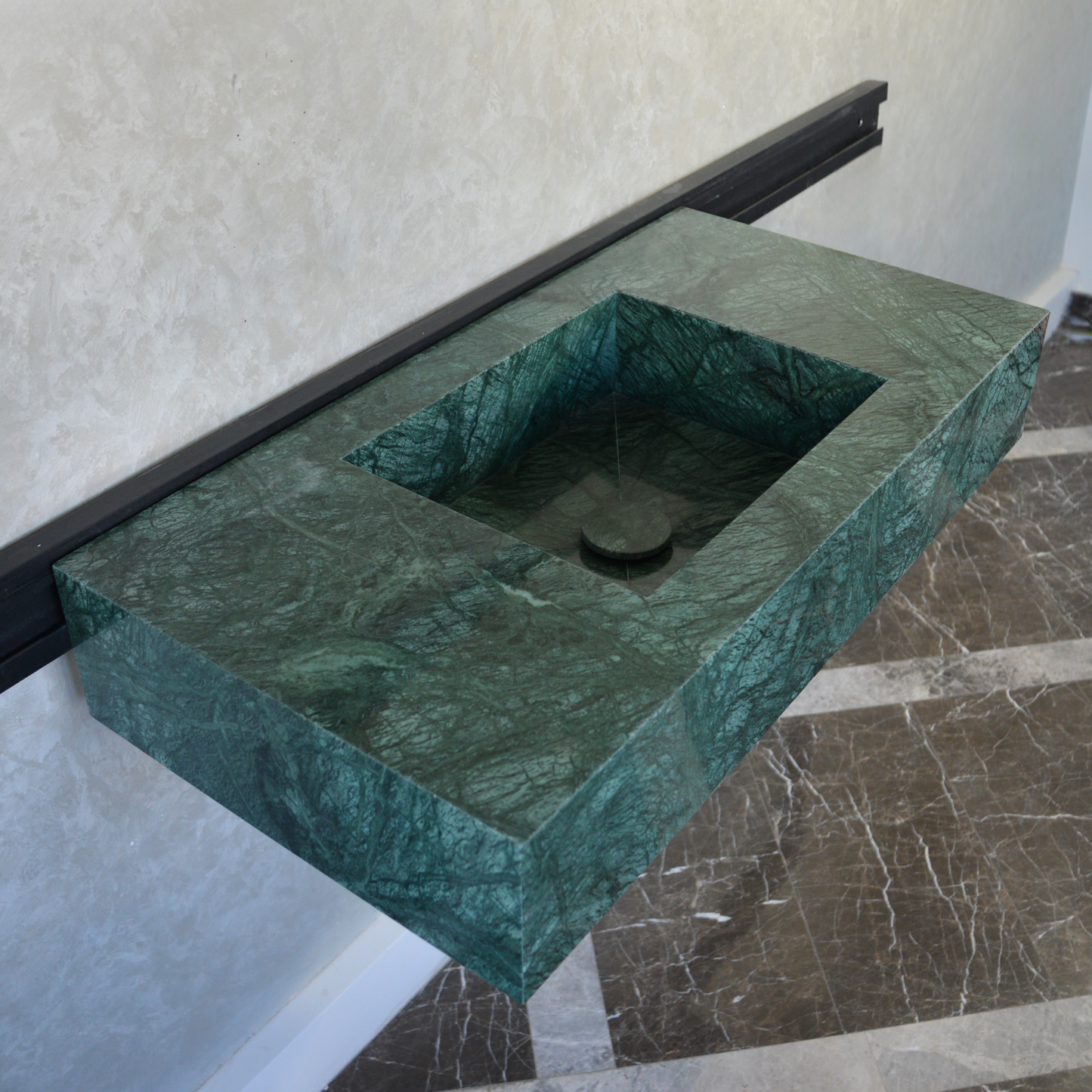 Handcrafted Verde Guatemala Marble Sink - Custom Design Bathroom and Kitchen