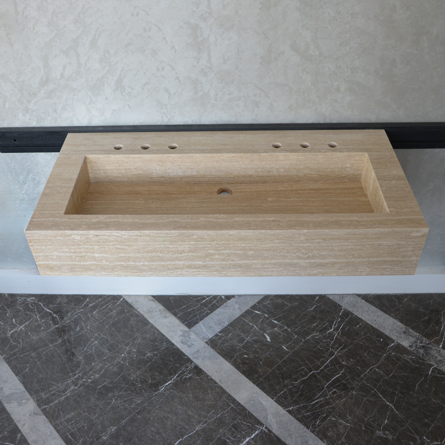 Travertine Natural Stone Handcrafted Bathroom Sink - Artisan