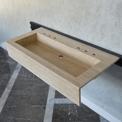 Travertine Natural Stone Handcrafted Bathroom Sink - Artisan