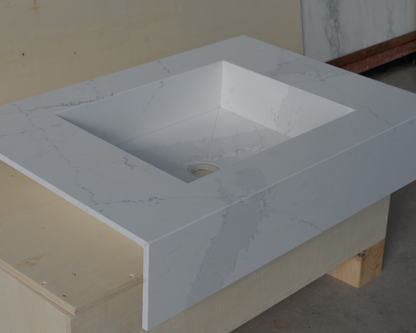 Silestone Ethereal Dusk Wall Mounted Engineered Quartz Vessel Sink
