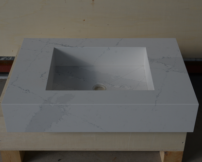 Silestone Ethereal Dusk Wall Mounted Engineered Quartz Vessel Sink