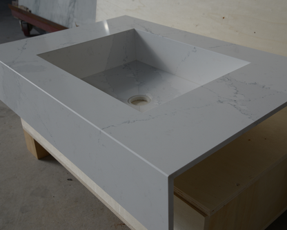 Silestone Ethereal Dusk Wall Mounted Engineered Quartz Vessel Sink