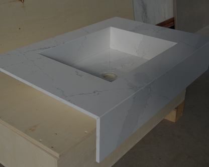 Silestone Ethereal Dusk Wall Mounted Engineered Quartz Vessel Sink