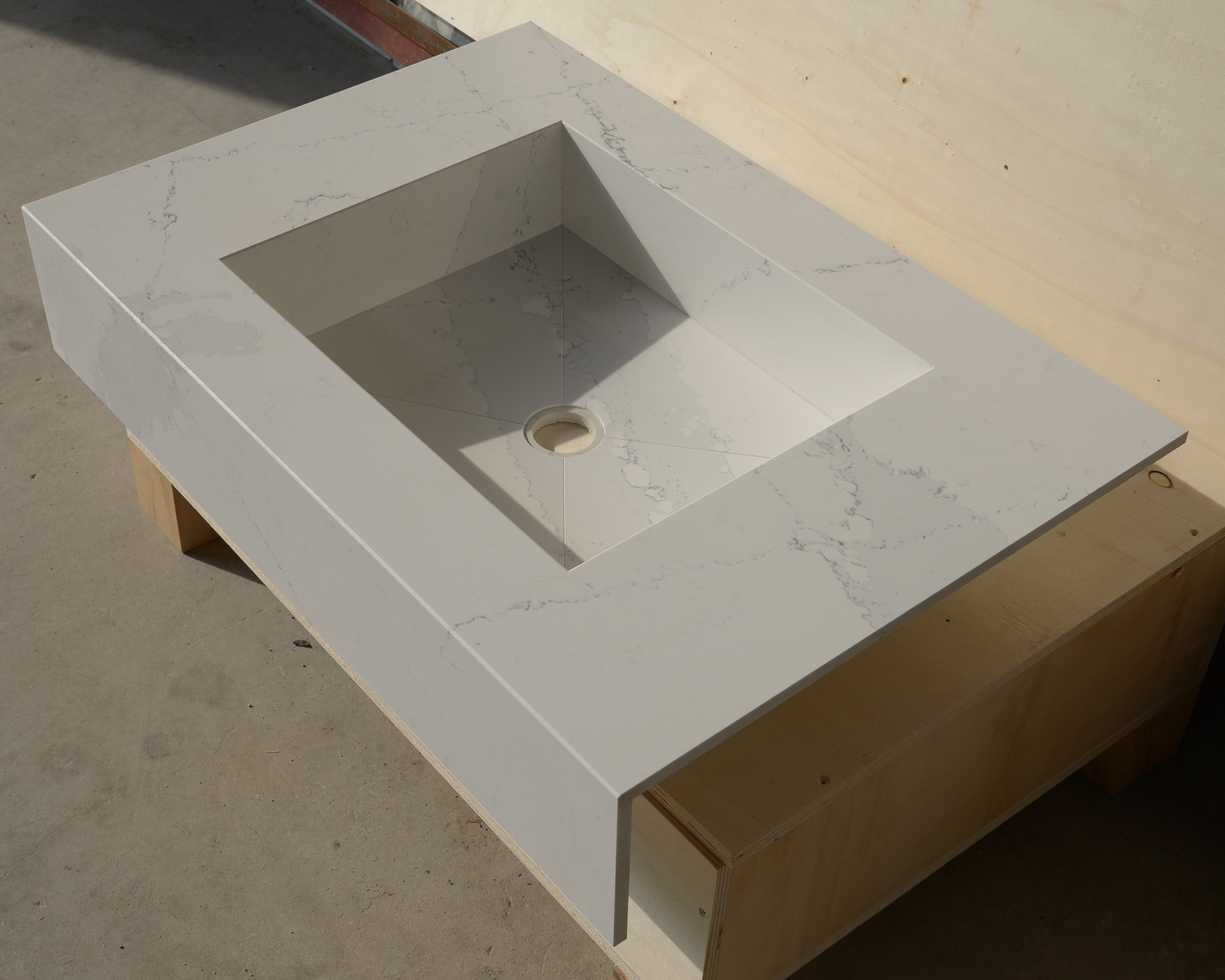 Silestone Ethereal Dusk Wall Mounted Engineered Quartz Vessel Sink