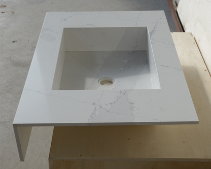 Silestone Ethereal Dusk Wall Mounted Engineered Quartz Vessel Sink
