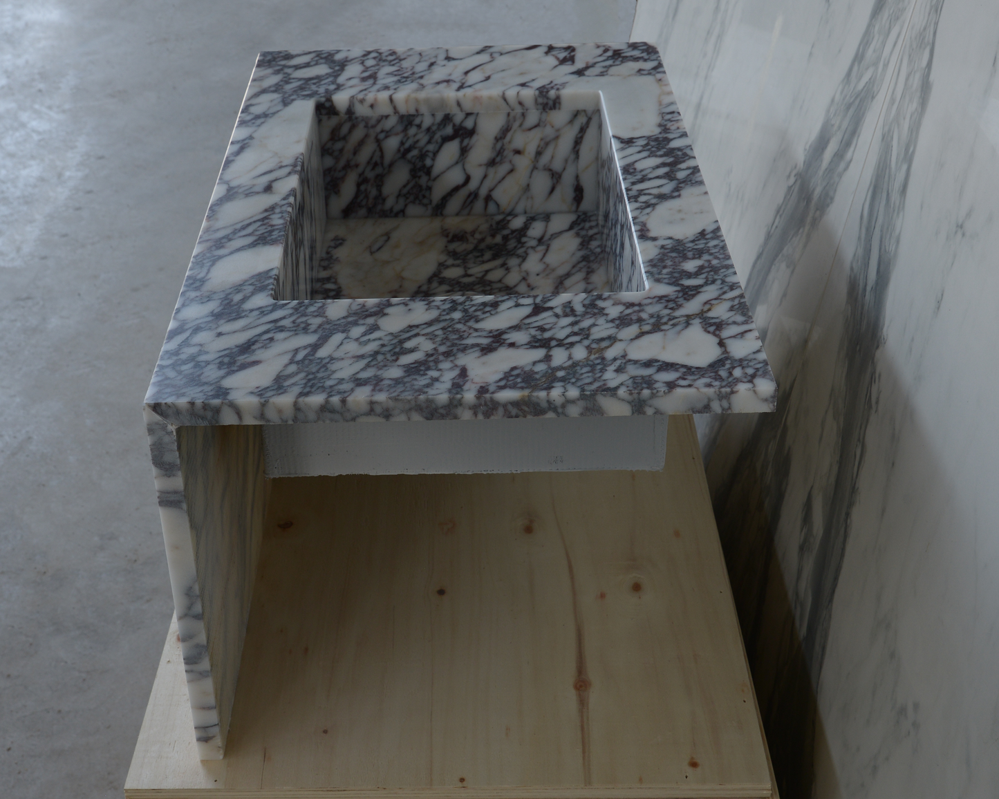 Calacatta Viola Marble Bathroom Sink - Handcrafted Artisan Design