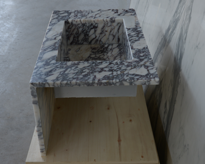 Calacatta Viola Marble Bathroom Sink - Handcrafted Artisan Design